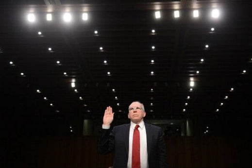John Brennan, US President Barack Obama's nominee to be director of the Central Intelligence Agency (CIA), is sworn-in to testify.
